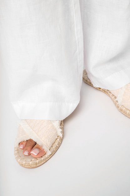 Pantalon écoresponsable délavé en lin femme