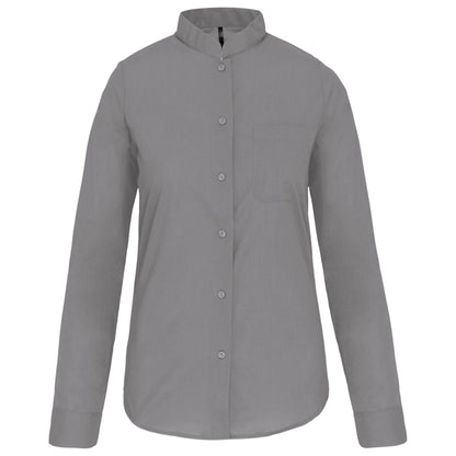 Chemise Col Mao Popeline Femme