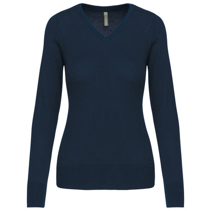 Feinstrickpullover mit V-Ausschnitt für Damen
