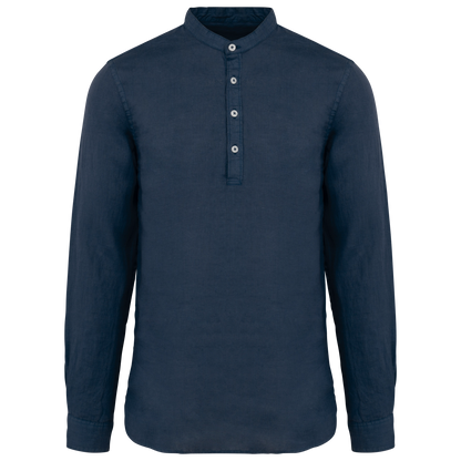 Leinenhemd für Herren mit Stehkragen