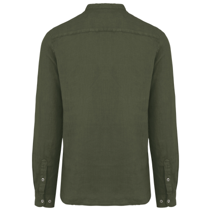 Leinenhemd für Herren mit Stehkragen