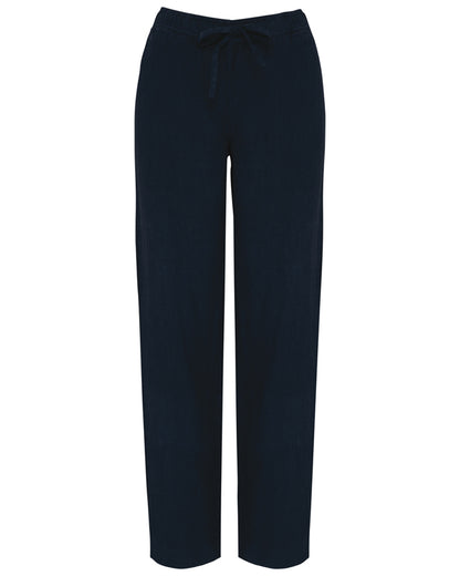 Pantalon écoresponsable délavé en lin femme