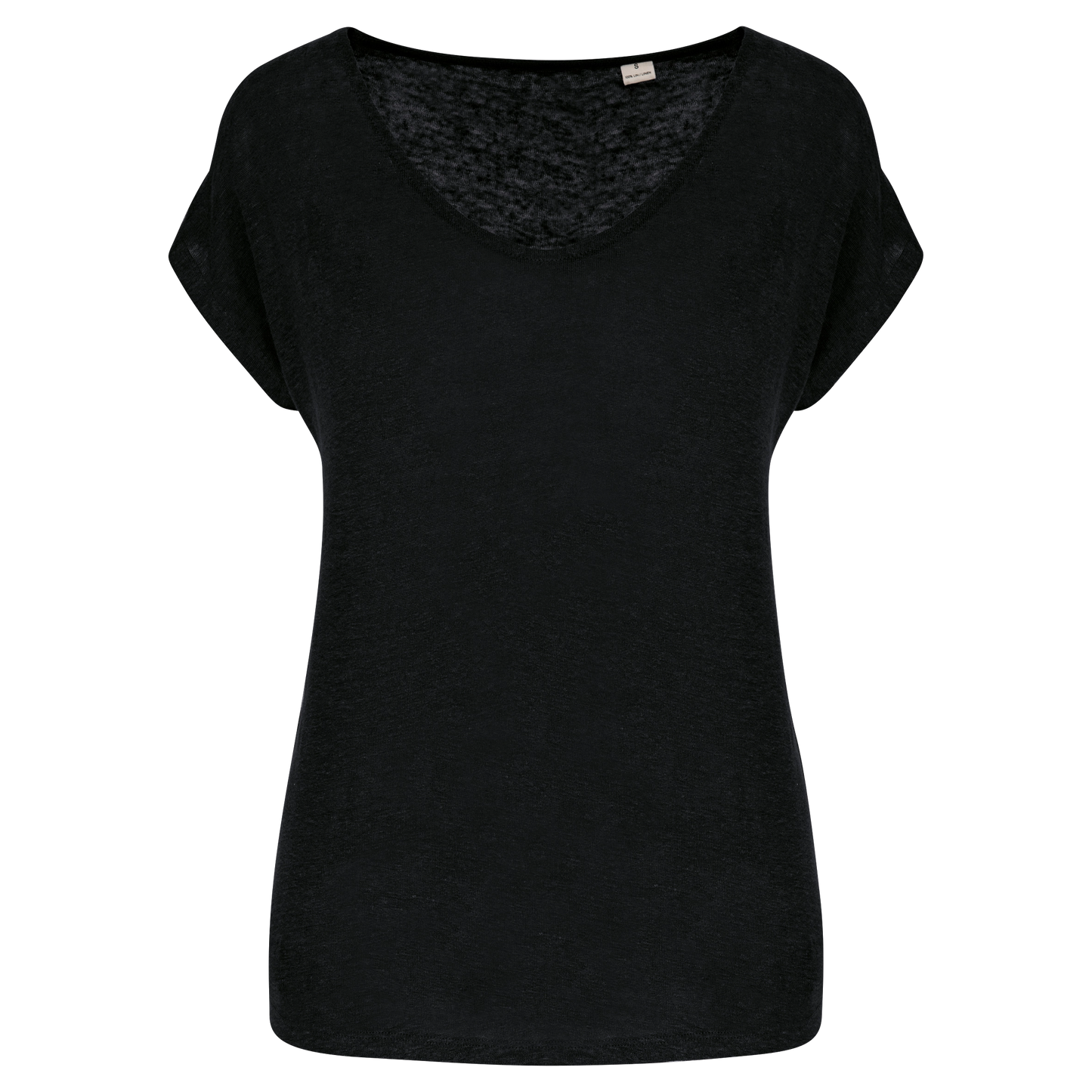 T-shirt col V en lin femme
