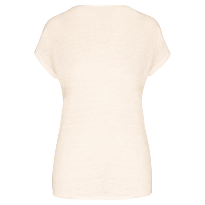 T-shirt col V en lin femme