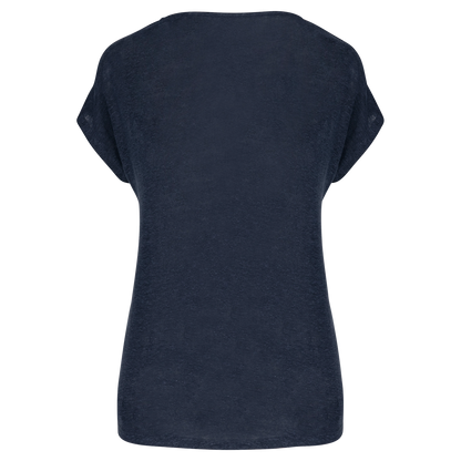 T-shirt col V en lin femme