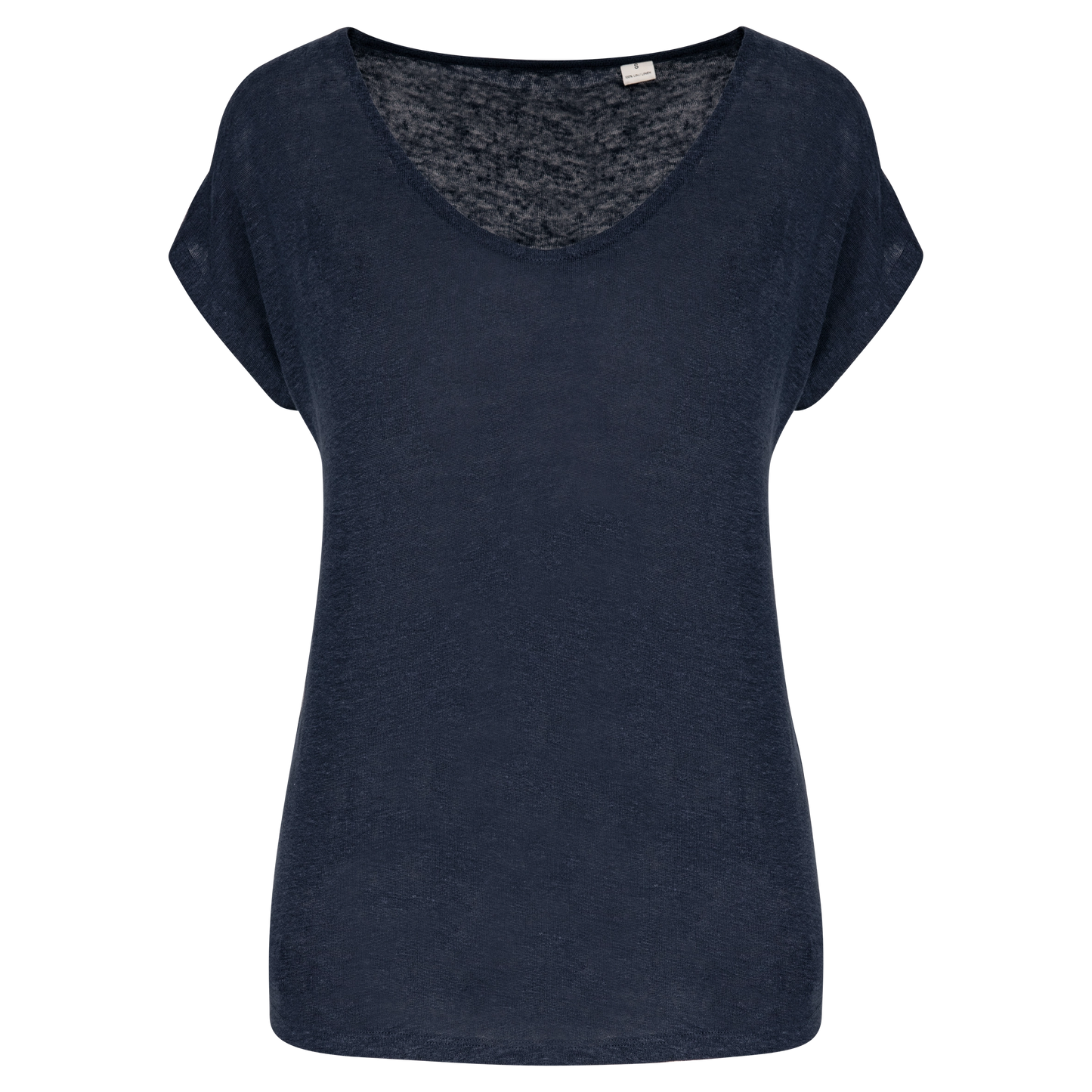 T-shirt col V en lin femme