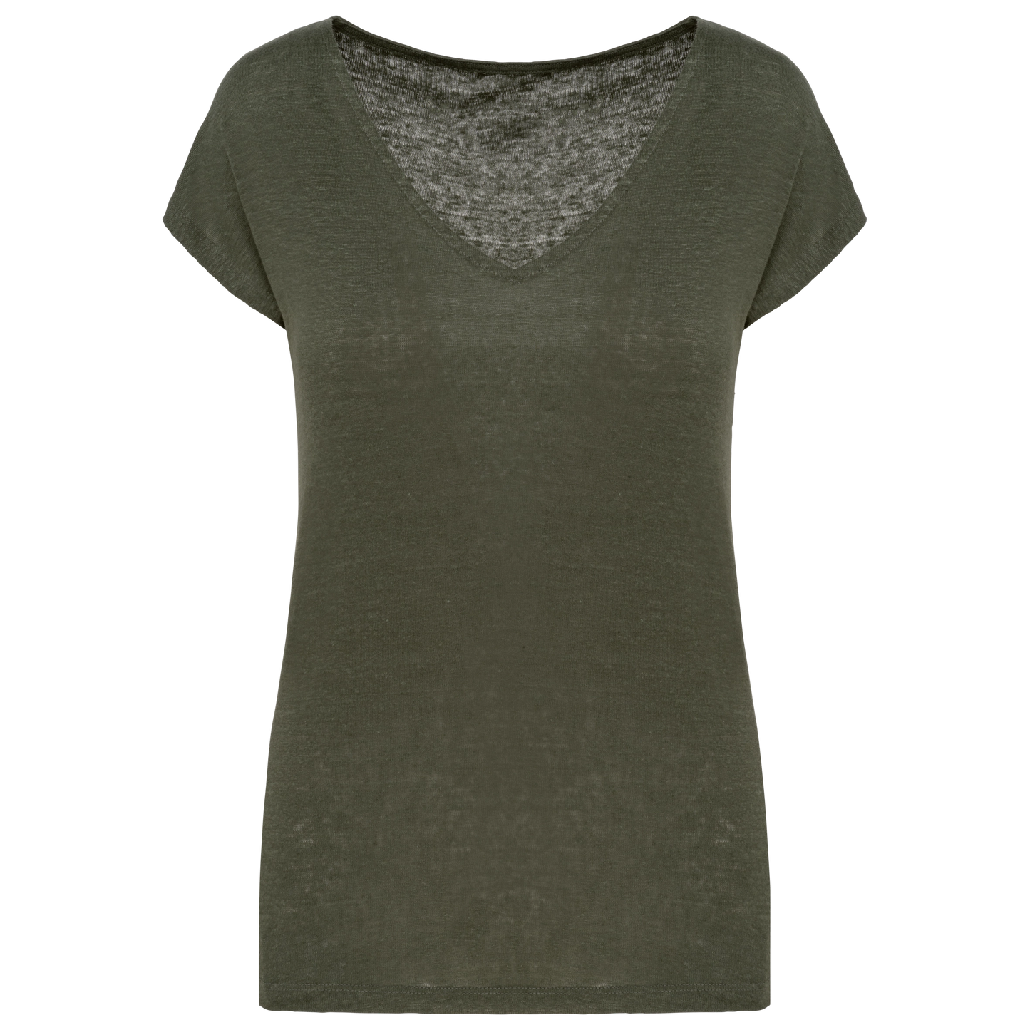 T-shirt col V en lin femme