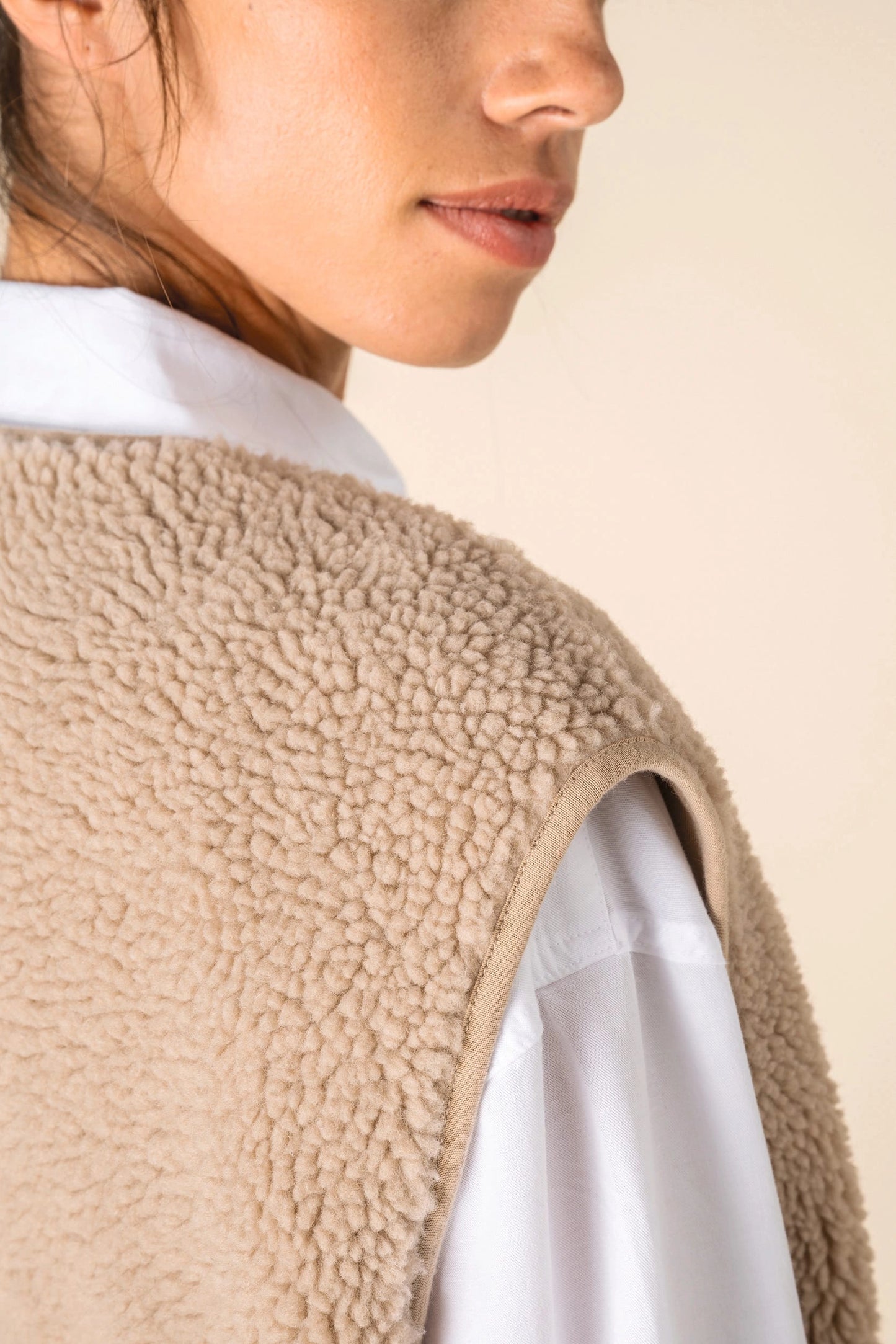 Veste Sans Manches Sherpa Femme