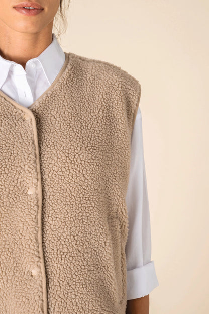 Veste Sans Manches Sherpa Femme