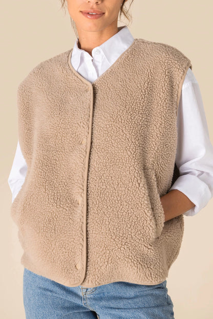 Veste Sans Manches Sherpa Femme