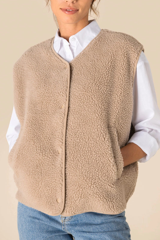 Veste Sans Manches Sherpa Femme