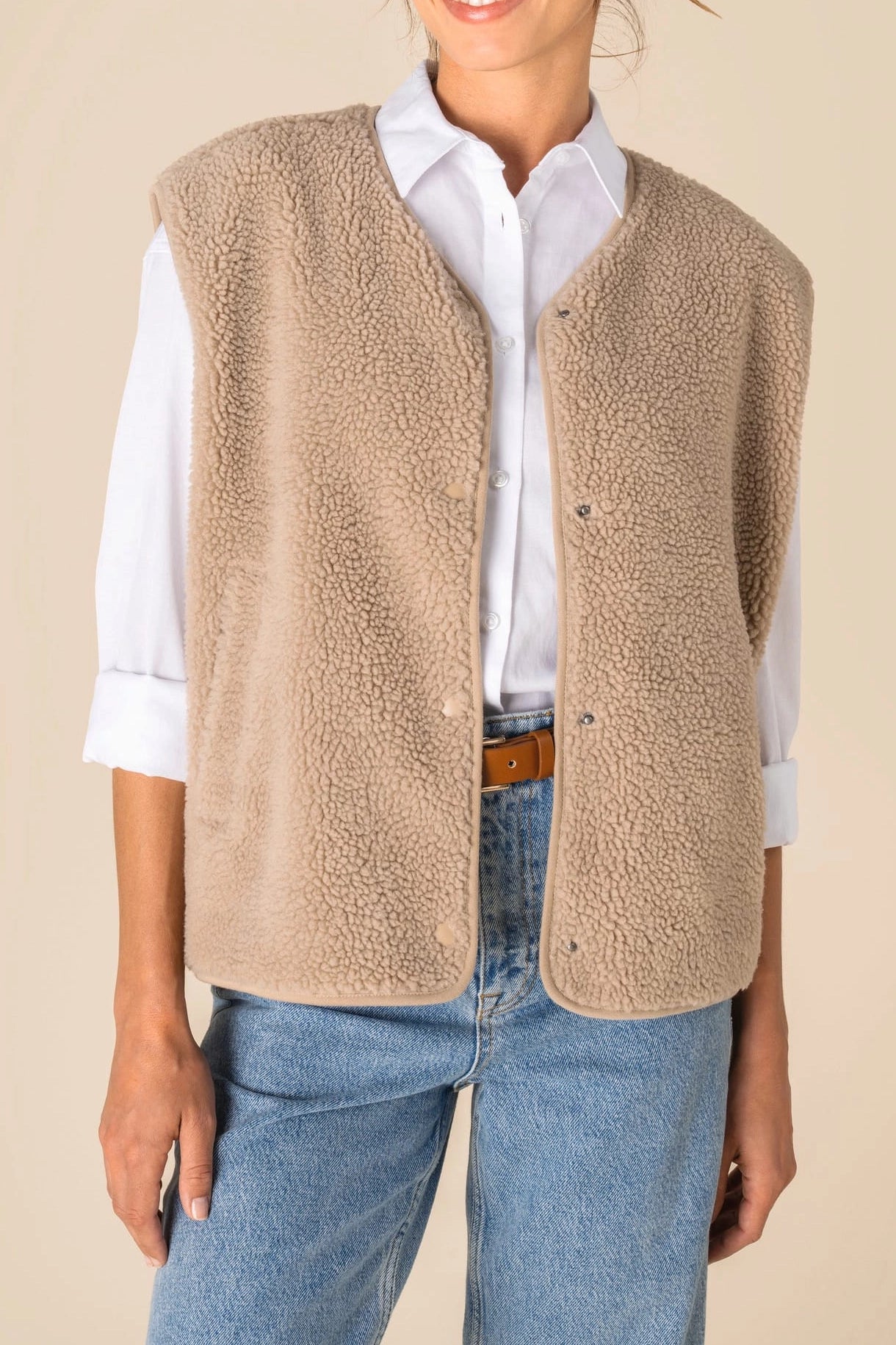 Veste Sans Manches Sherpa Femme